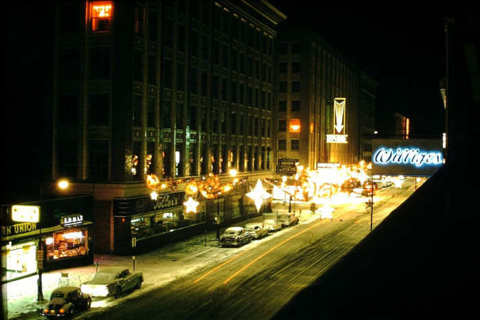 Christmas lights downtown